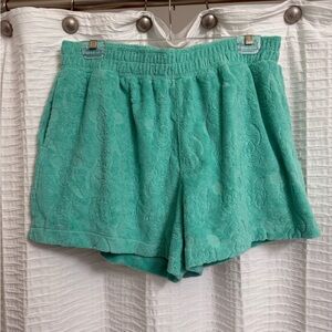 Disney Teal Swimsuit Cover-Up Terry Cloth Shorts